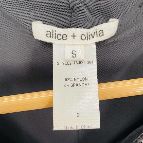 Alice + Olivia Gunmetal Silver Sequin Bateau Neck Sheath Party Dress Size S - Picture 6 of 9